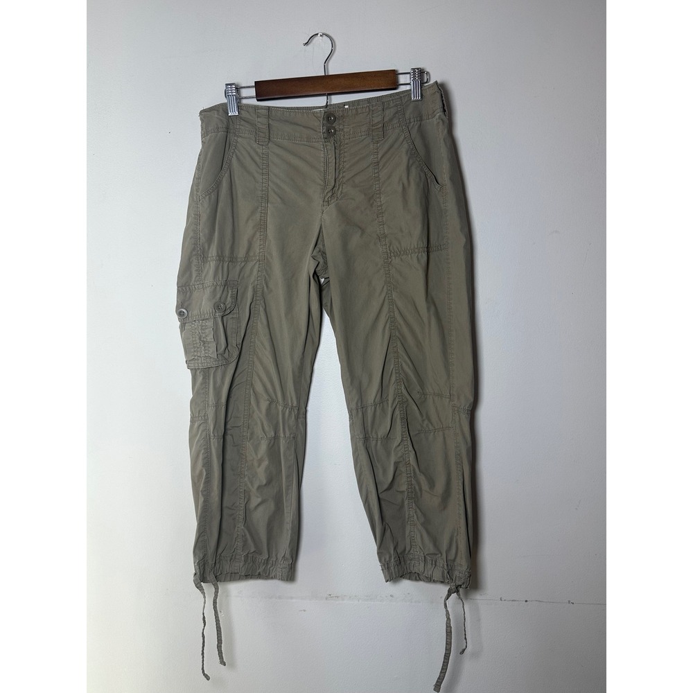 Gap Surplus Women Olive Green Cargo Capri Pants Size 8 Utility Y2K Gorpcore